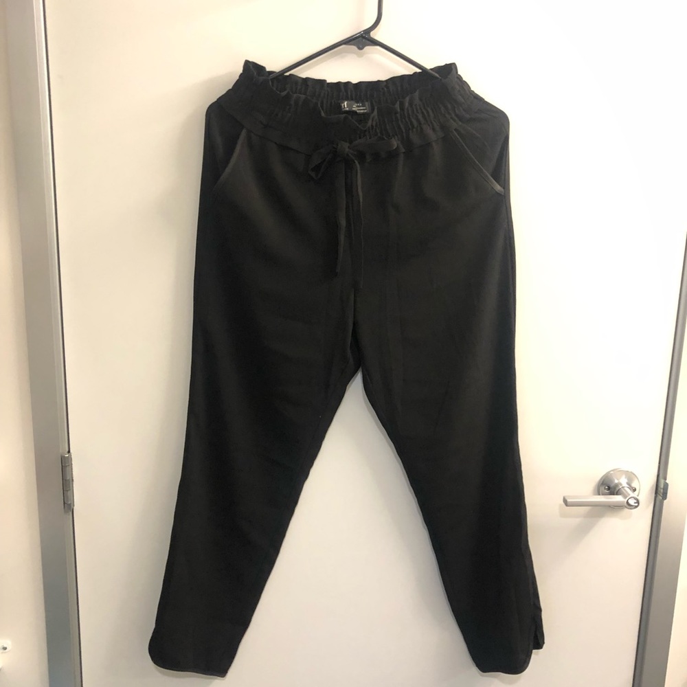 Zara Black Paper Bag Skinny Waist Pants